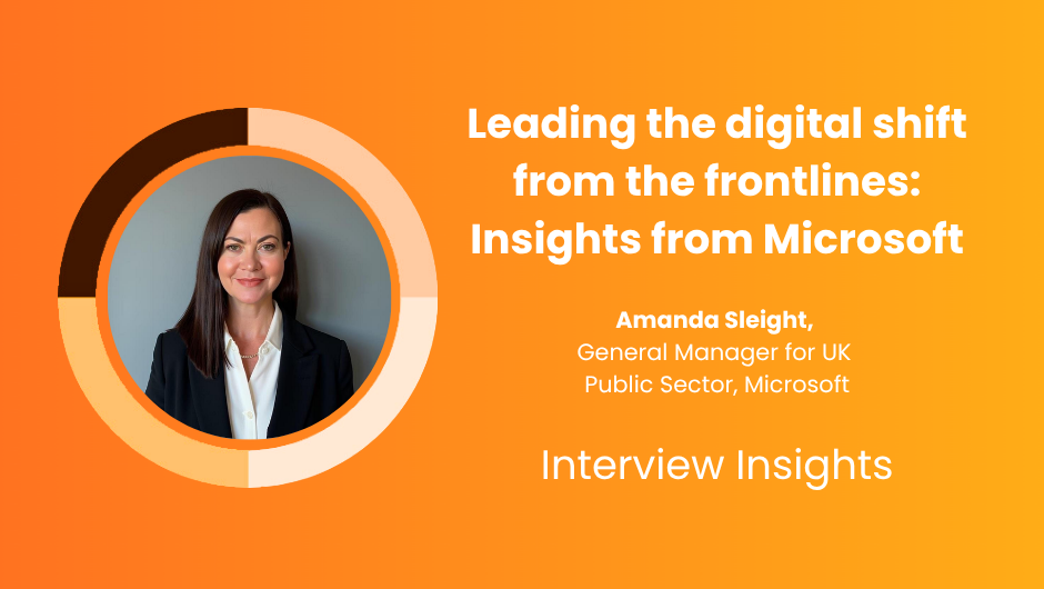 Professional headshot of Amanda Sleight, General Manager for UK Public Sector, Microsoft.