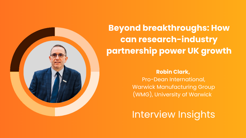 Robin Clark, Pro-Dean International, WMG, promoting the research-industry partnership discussion.